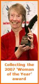 Sister Frances collecting 2007 'Woman of the Year' award