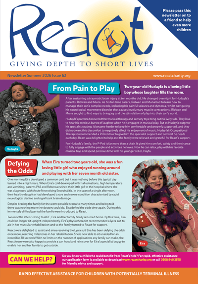React Charity Newsletter No. 62